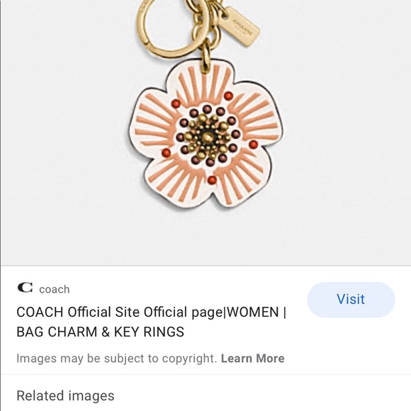 Coach chalk gold Tearose bag charm/keychain - Picture 9 of 9